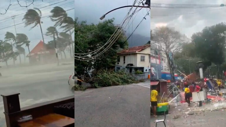 Las intensas lluvias y fuertes vientos han provocado inundaciones y daños en distintos municipios de Río Grande del Sur, Brasil.
